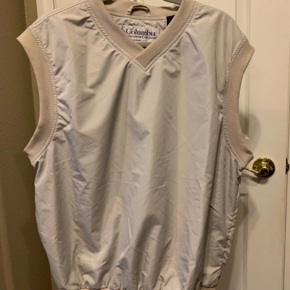 Columbia Golf Vest Bundle 2 Vests Blue & Beige Men’s Size Large - Picture 5 of 8